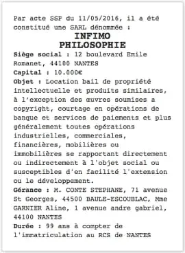 annonce légale pas cher SARL